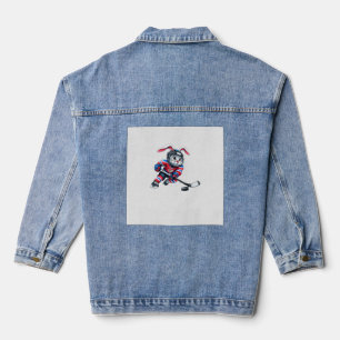 Cute Rabbit Boys Kids Men T-Shirt Denim Jacket