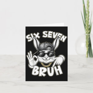 Cute rabbit bunny 67 funny six seven gen meme card