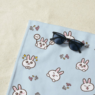 Cute rabbit bunny beach towel