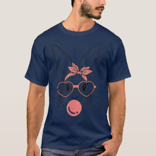 Cute Rabbit Bunny Blowing Bubble Gum Easter Day T-Shirt