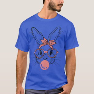 Cute Rabbit Bunny Blowing Bubble Gum Easter Day T-Shirt