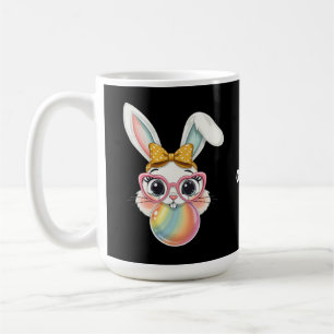 Cute Rabbit Bunny Blowing Bubble Gum Happy Easter Coffee Mug