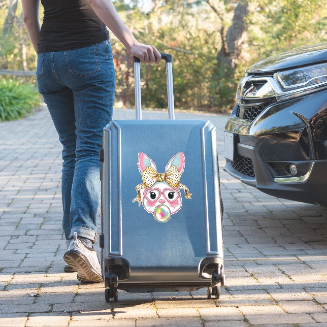 Cute Rabbit Bunny Face Blowing Bubble Gum Easter D (Suitcase Insitu)