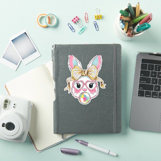Cute Rabbit Bunny Face Blowing Bubble Gum Easter D (iPad Cover)