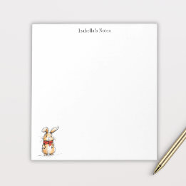 Cute Rabbit Bunny Illustration Personalized Notepad