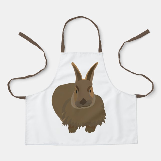 Cute Rabbit Bunny Kids Apron (Front)