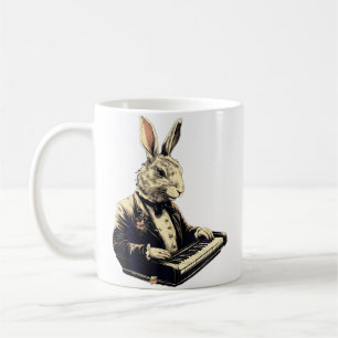 Cute Rabbit Bunny Playing Piano Rabbits Musician M Coffee Mug
