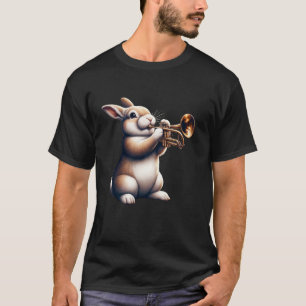 Cute Rabbit Bunny Playing Trumpet Rabbits Musician T-Shirt