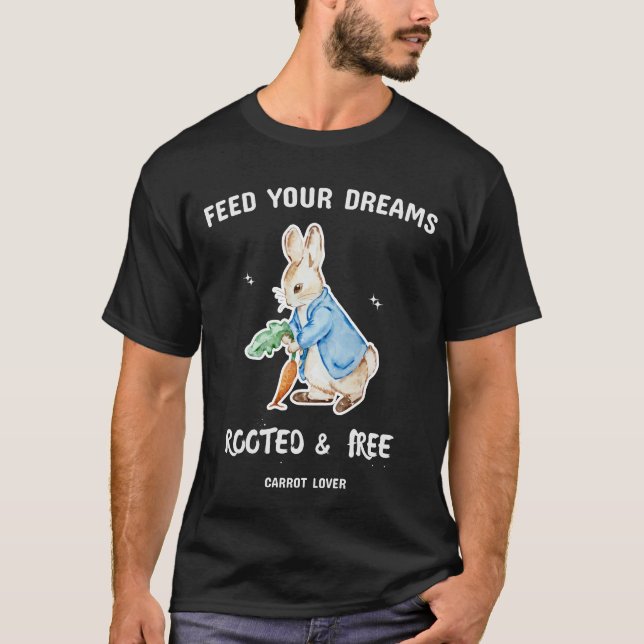 Cute Rabbit Carrot Lover T-Shirt | Feed Your Dream (Front)