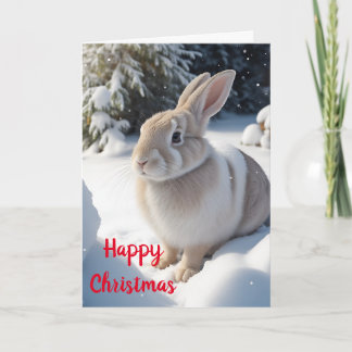 Cute Rabbit Christmas Card