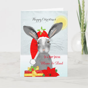Cute Rabbit Christmas Holiday Personalised Special Card