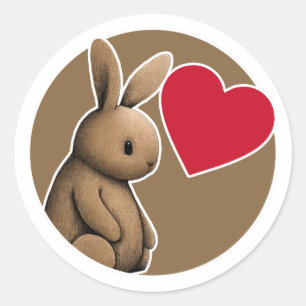 Cute Rabbit Classic Round Sticker