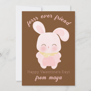 Cute rabbit Classroom Valentine card