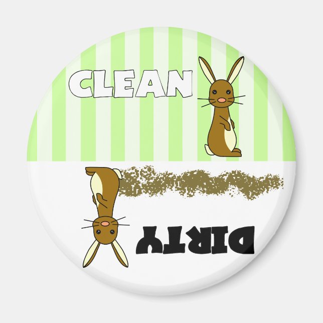 Cute Rabbit Clean / Dirty Dishwasher Magnet (Front)