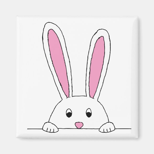 Cute Rabbit Clipart Peaking Cute Animals Bunny Art Magnet (Front)