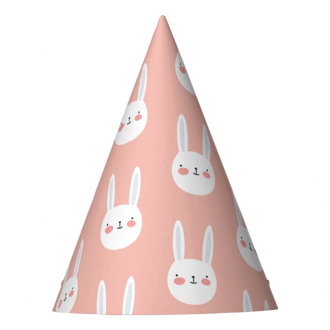 Cute Rabbit  colourful Birthday Party Hat (Front)