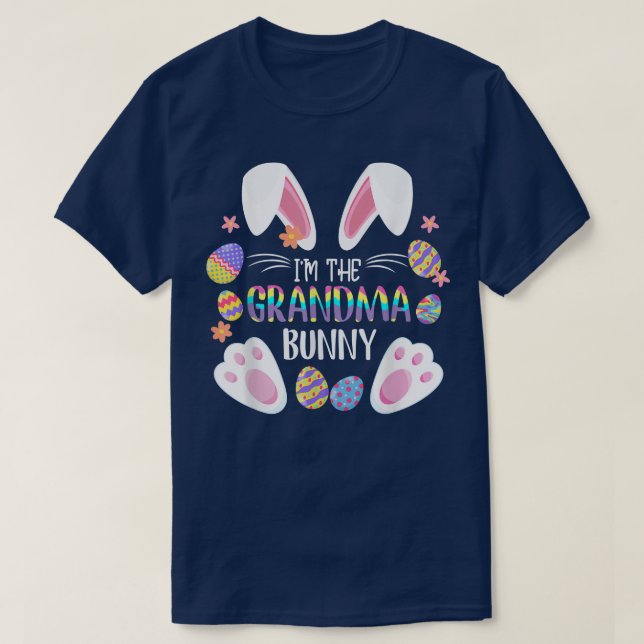 Cute Rabbit Ears I'm The Grandma Bunny Matching Ea T-Shirt (Design Front)