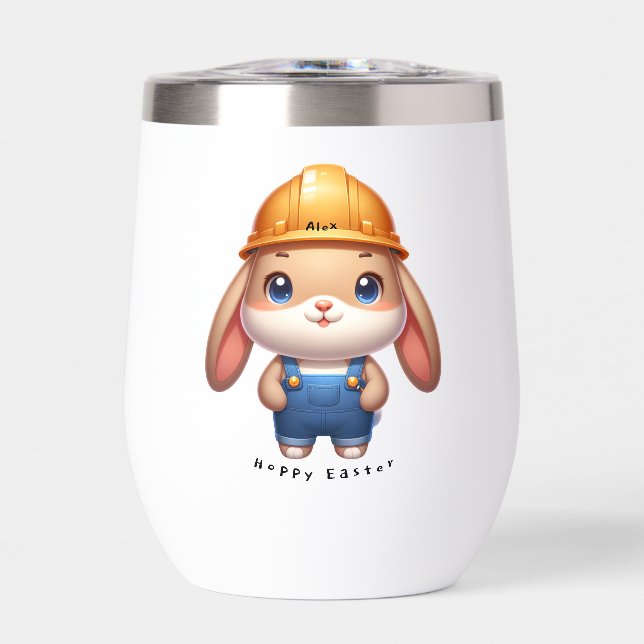 Cute Rabbit Engineer Hoppy Easter Custom Name (Front)
