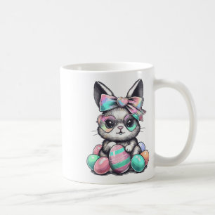 Cute Rabbit Face Tie Dye Gles Eggs Bunny Easter Da Coffee Mug