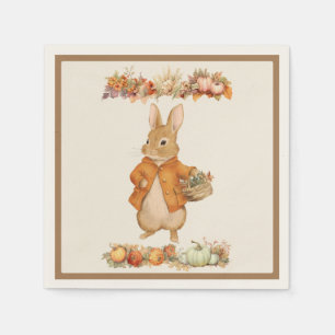 Cute Rabbit Fall Birthday Napkin