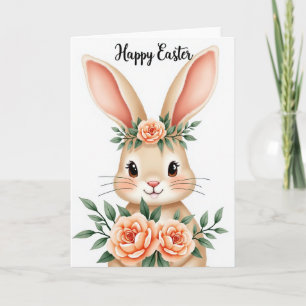 Cute Rabbit Floral Friendship Card