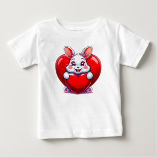 🐰💖 Cute Rabbit Glossy Heart Baby Gift ✨ T-Shirt