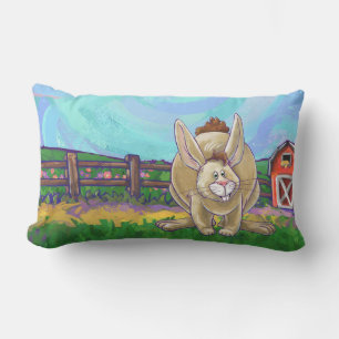 Cute Rabbit Heads and Tails Lumbar Cushion