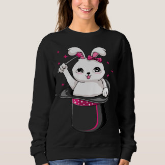 Cute Rabbit In A Hat  Magician Performer Illusioni Sweatshirt
