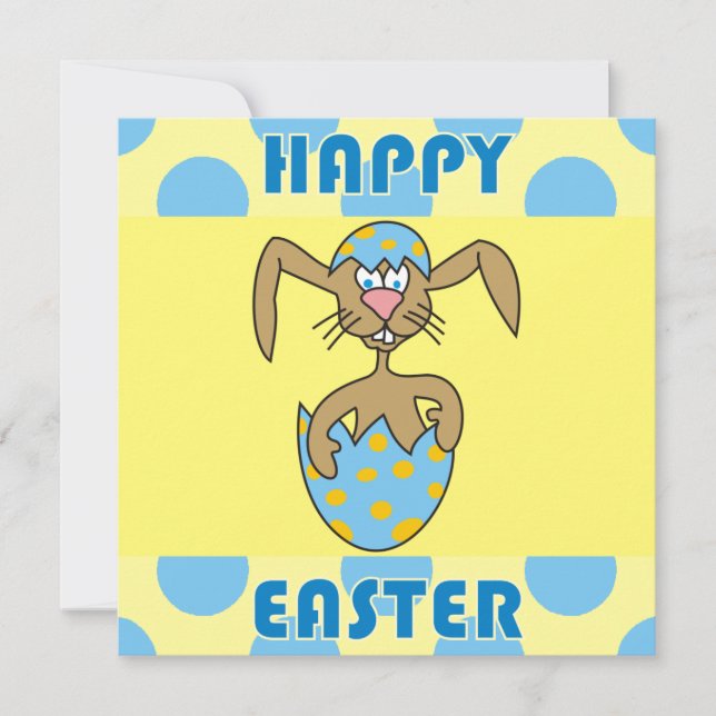 Cute Rabbit in Egg Easter Party Invitations (Front)
