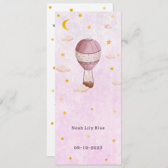 Cute Rabbit In Magical Night With Moon And Stars (Front/Back)