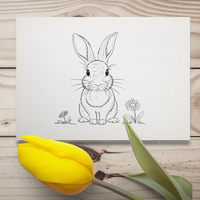 Cute Rabbit Line Art Rubber Stamp (Cute Rabbit Line Art Rubber Stamp)