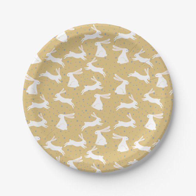 Cute Rabbit Pattern Design Paper Plate (Front)