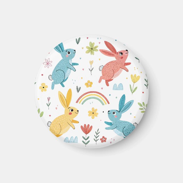 Cute Rabbit Pattern Magnet (Front)