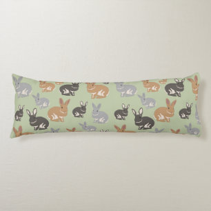 Cute Rabbit Pattern Neutral Colours  Body Cushion