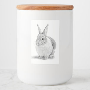 Cute Rabbit Pencil Drawing Food Label