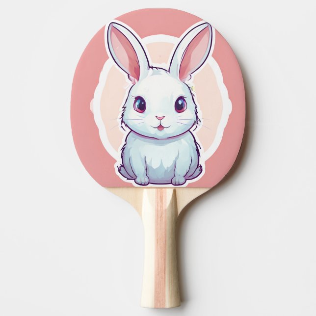 cute rabbit Ping Pong Paddle (Front)