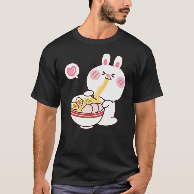 Cute Rabbit Ramen Noodle Toddler Girl Teen Kids Ka T-Shirt (Front)