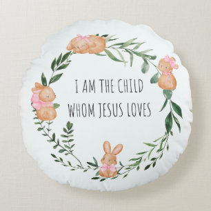 Cute Rabbit  Round Cushion