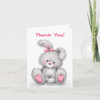 Cute Rabbit saying " Thank You ". Card