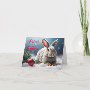 Cute Rabbit Seasons Greetings Card
