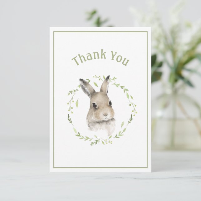 Cute Rabbit Simple Thank You Card (Standing Front)