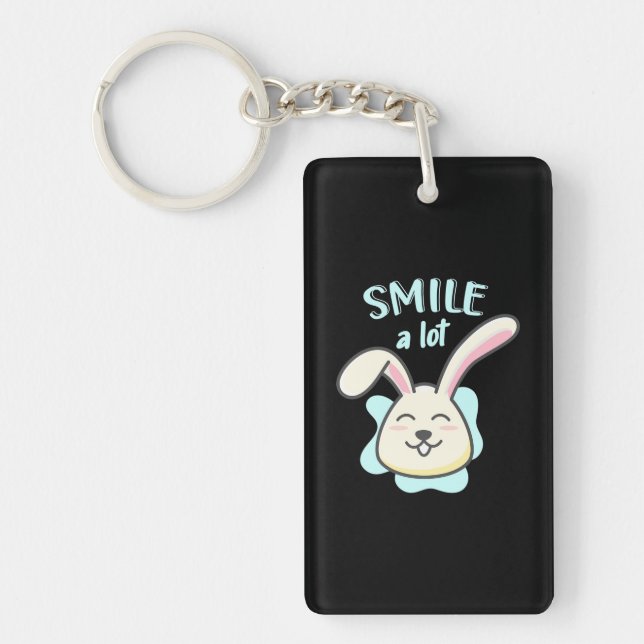Cute Rabbit Smile A Lot Key Ring (Front)