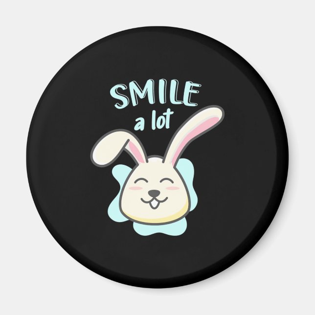 Cute Rabbit Smile A Lot Magnet (Front)