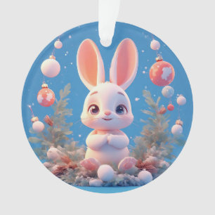 Cute Rabbit Surrounded by Decorations