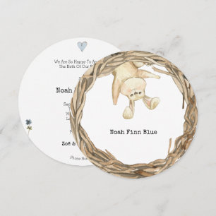 Cute Rabbit Sweet Animal Baby Announcement Card