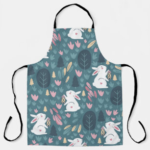 Cute rabbit: vintage seamless print. apron