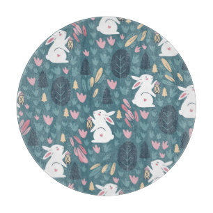 Cute rabbit: vintage seamless print. cutting board