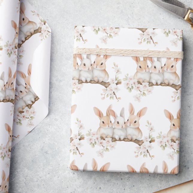 Cute Rabbit Watercolor Easter Wrapping Paper (Creator Uploaded)