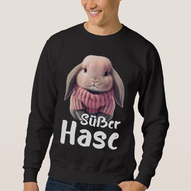 Cute rabbit winter rabbit skiing sweatshirt (Front)