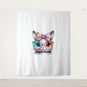 Cute Rabbit with Glasses Tie-Dye Easter Day Bunny Tapestry
